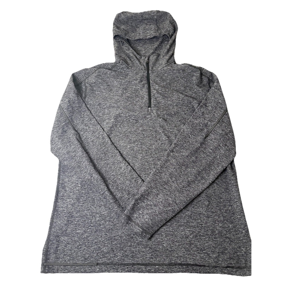 Lululemon Mens Hoodie Quarter Zip no Size- Measures Size XXL  Dark Heather Gray